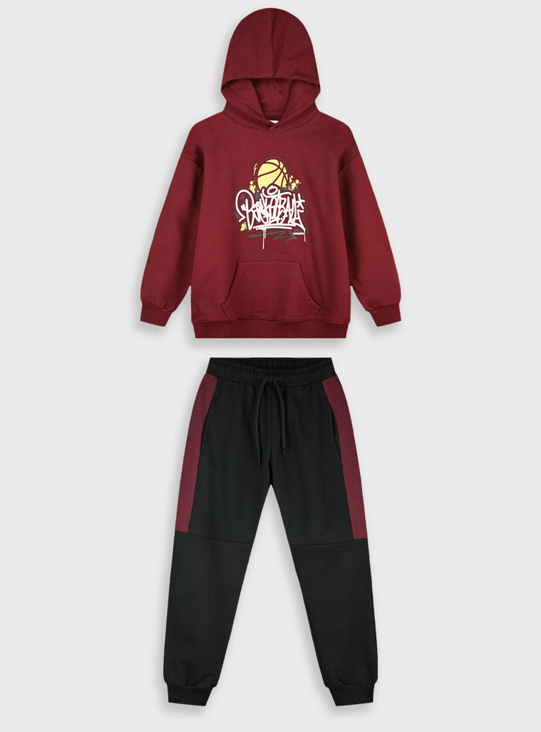 Cotton Boy Tracksuit - Black