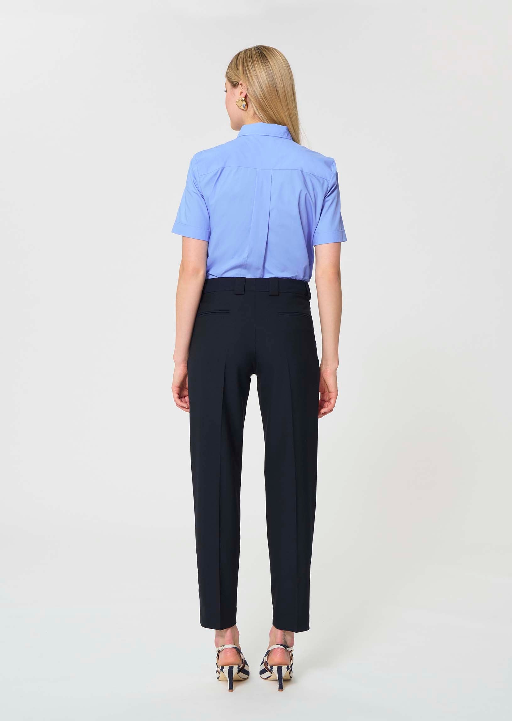 trousers in midnight blue powder-grain canvas