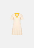dress in ecru technical mesh