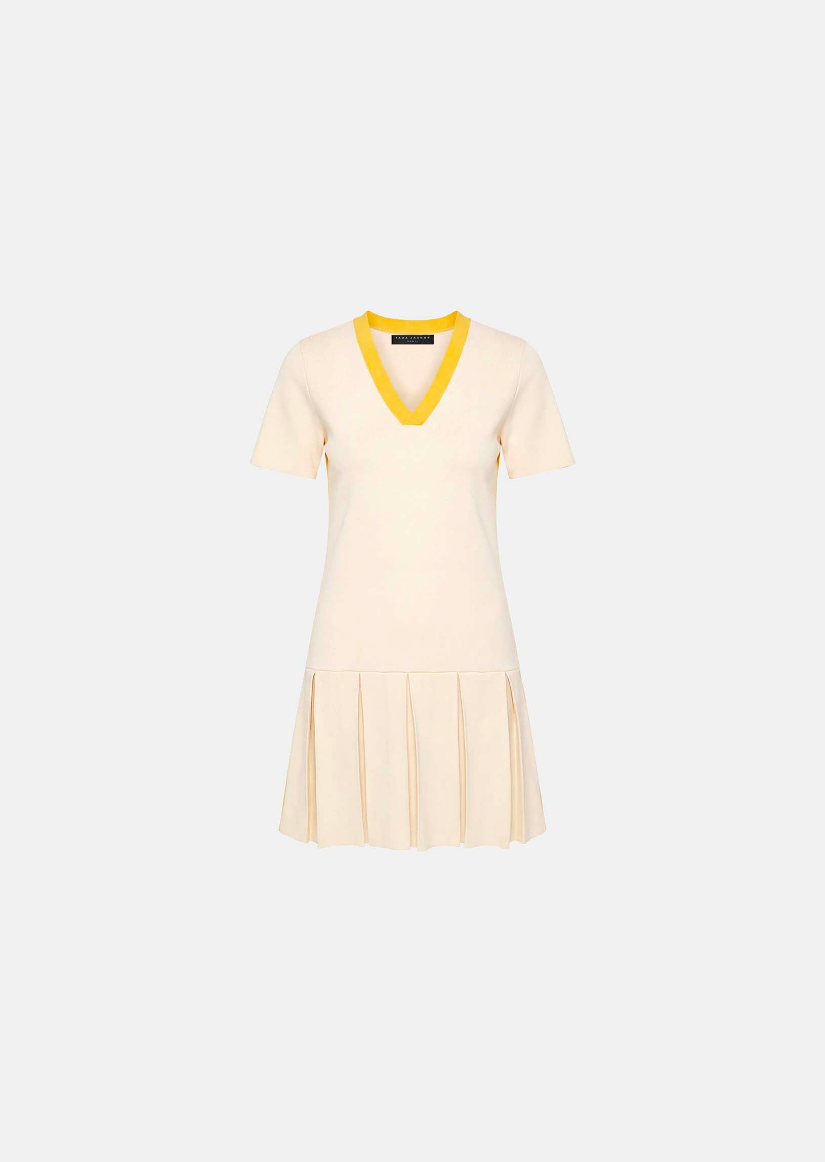 dress in ecru technical mesh
