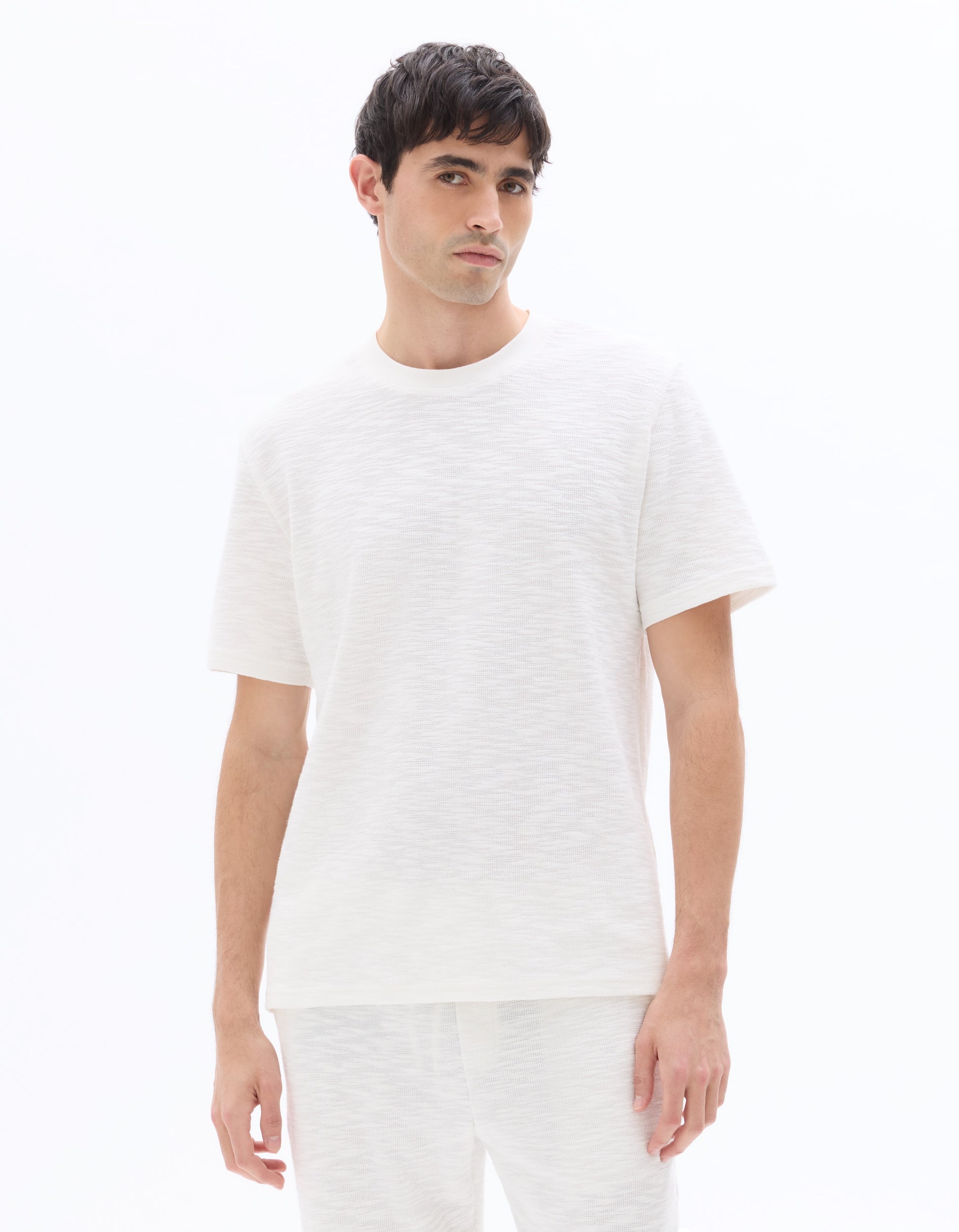 Celio Boxy Crew Neck French Terry T-shirt - White