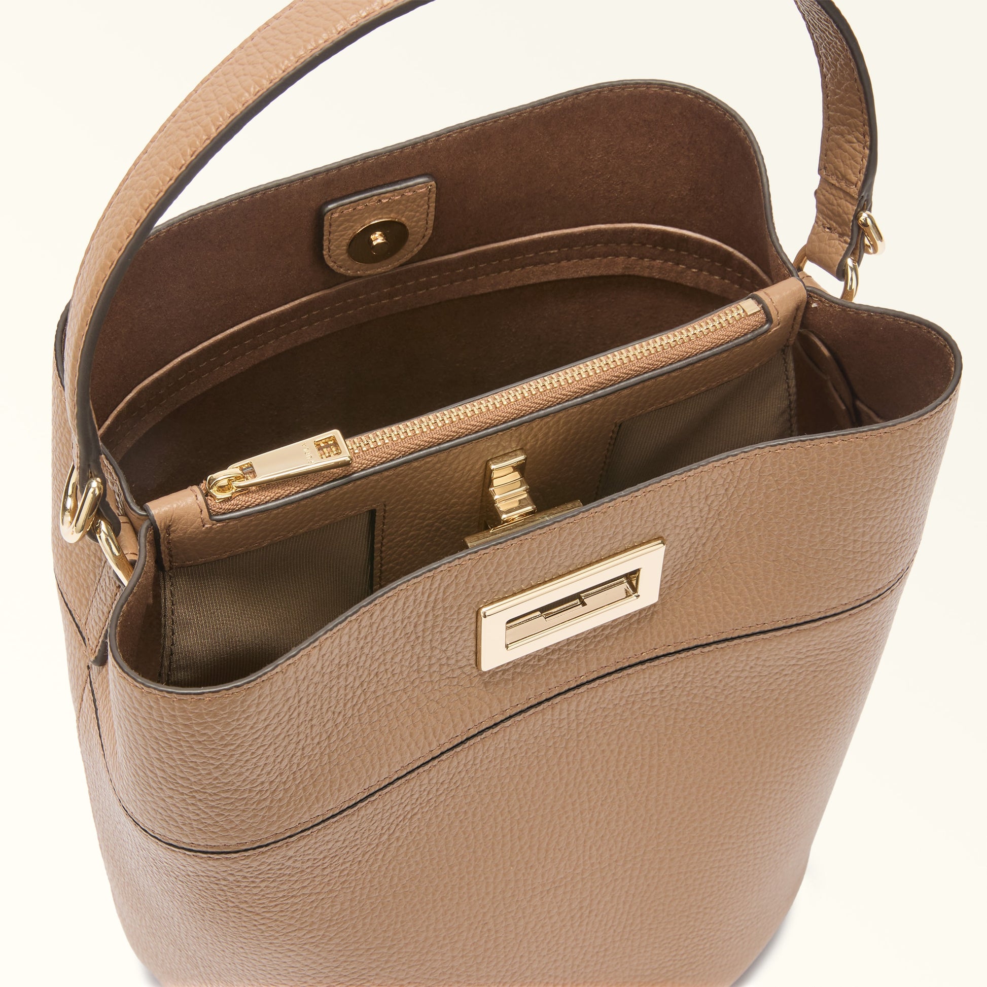 Furla Amelia M Bucket Bag in Brown - Bags 