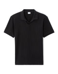 Celio Black Regular Fit 100% Cotton Ribbed Knit Polo - Black