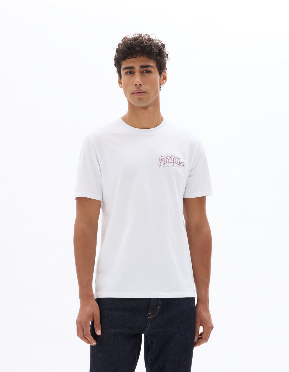 Optical White Short Sleeves Tshirt - Celio Lebanon