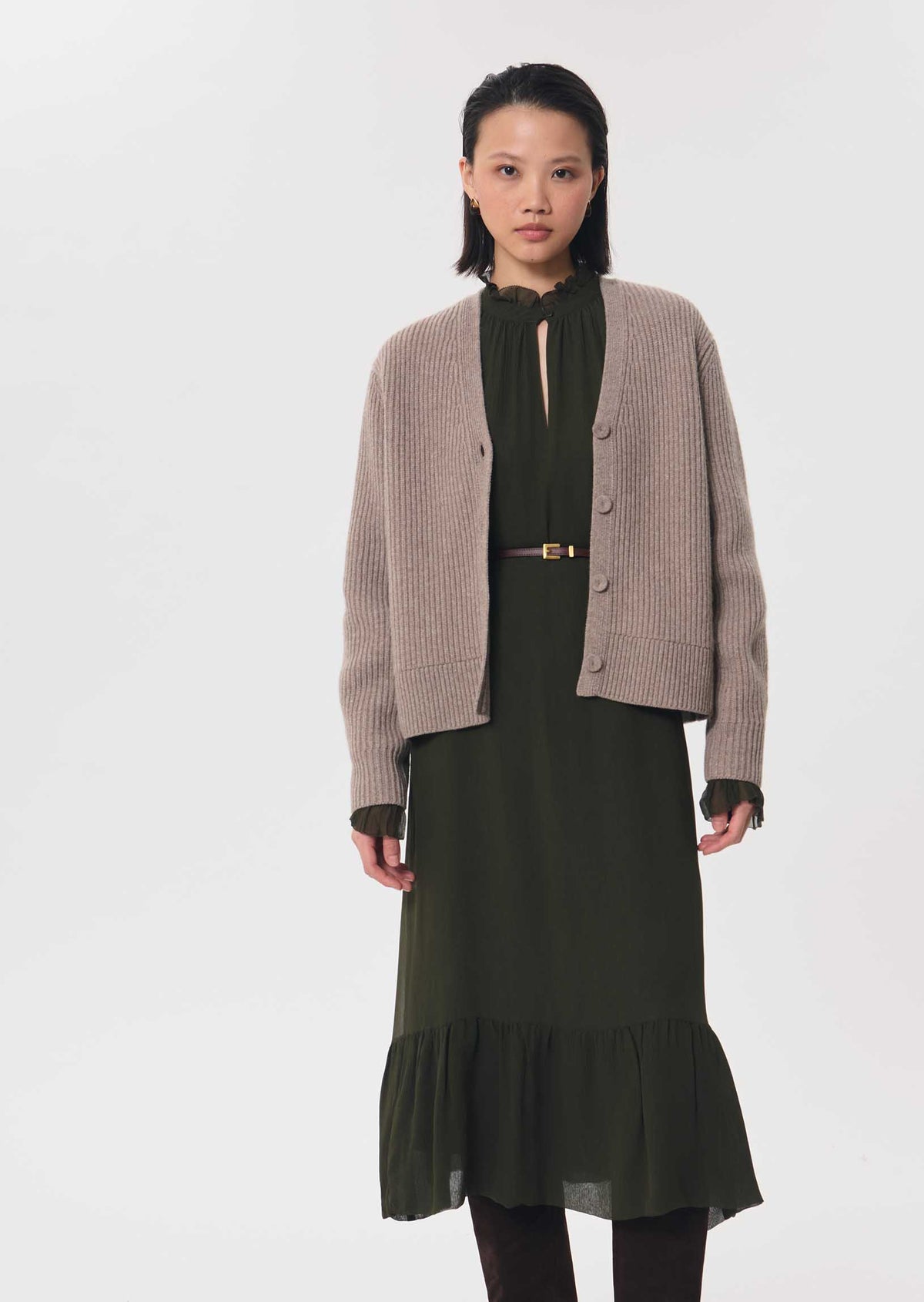 Romana dress in khaki by Tara Jarmon
