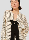 Roann ecru with black hearts print dress by Tara Jarmon Lebanon