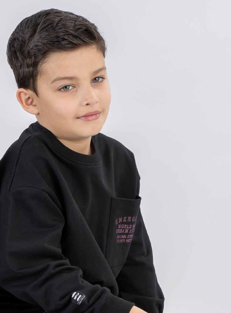 Cotton Boy Blouse - Black