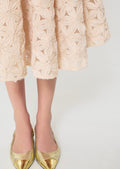skirt in beige embossed floral pattern