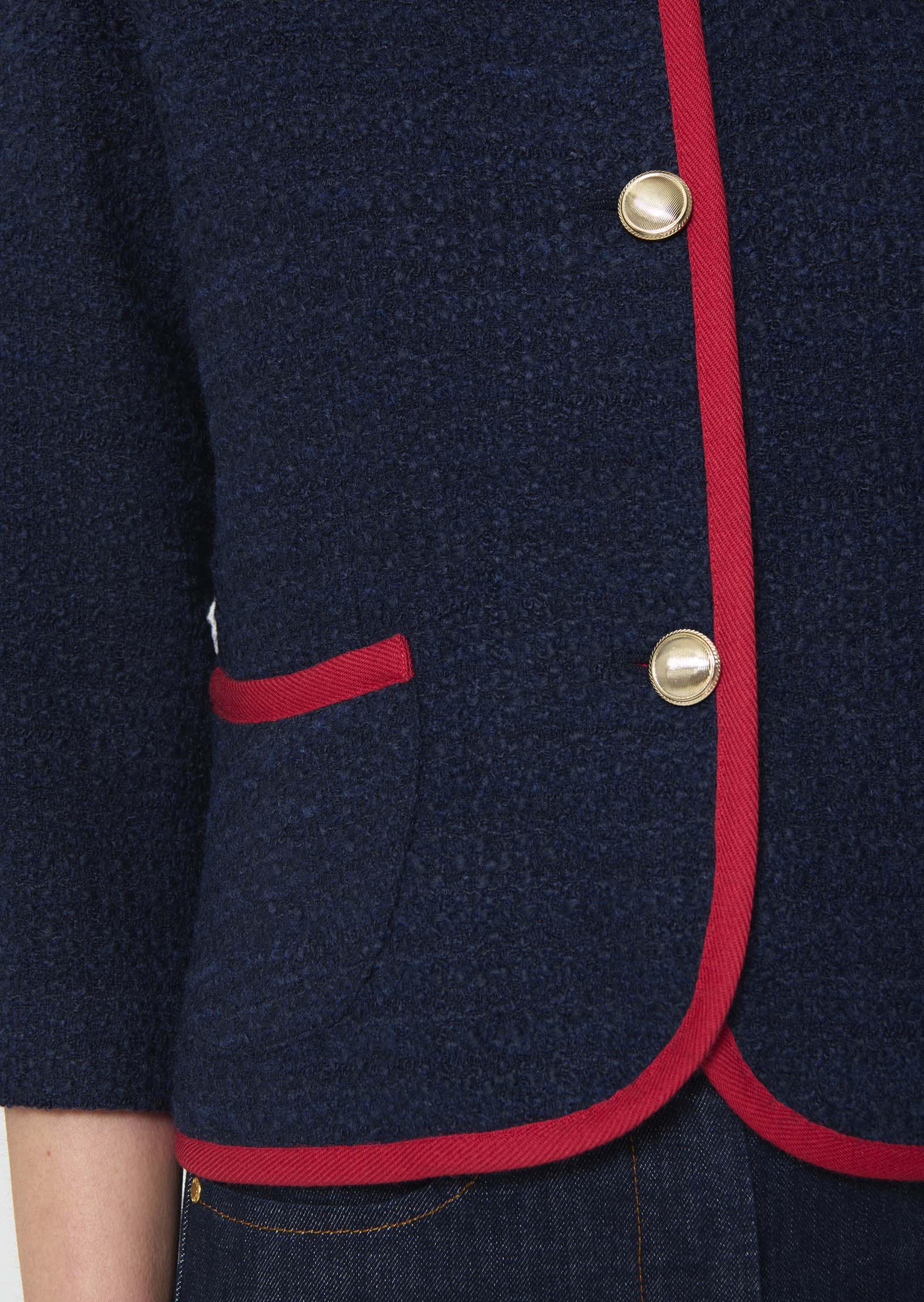 jacket in midnight blue tweed