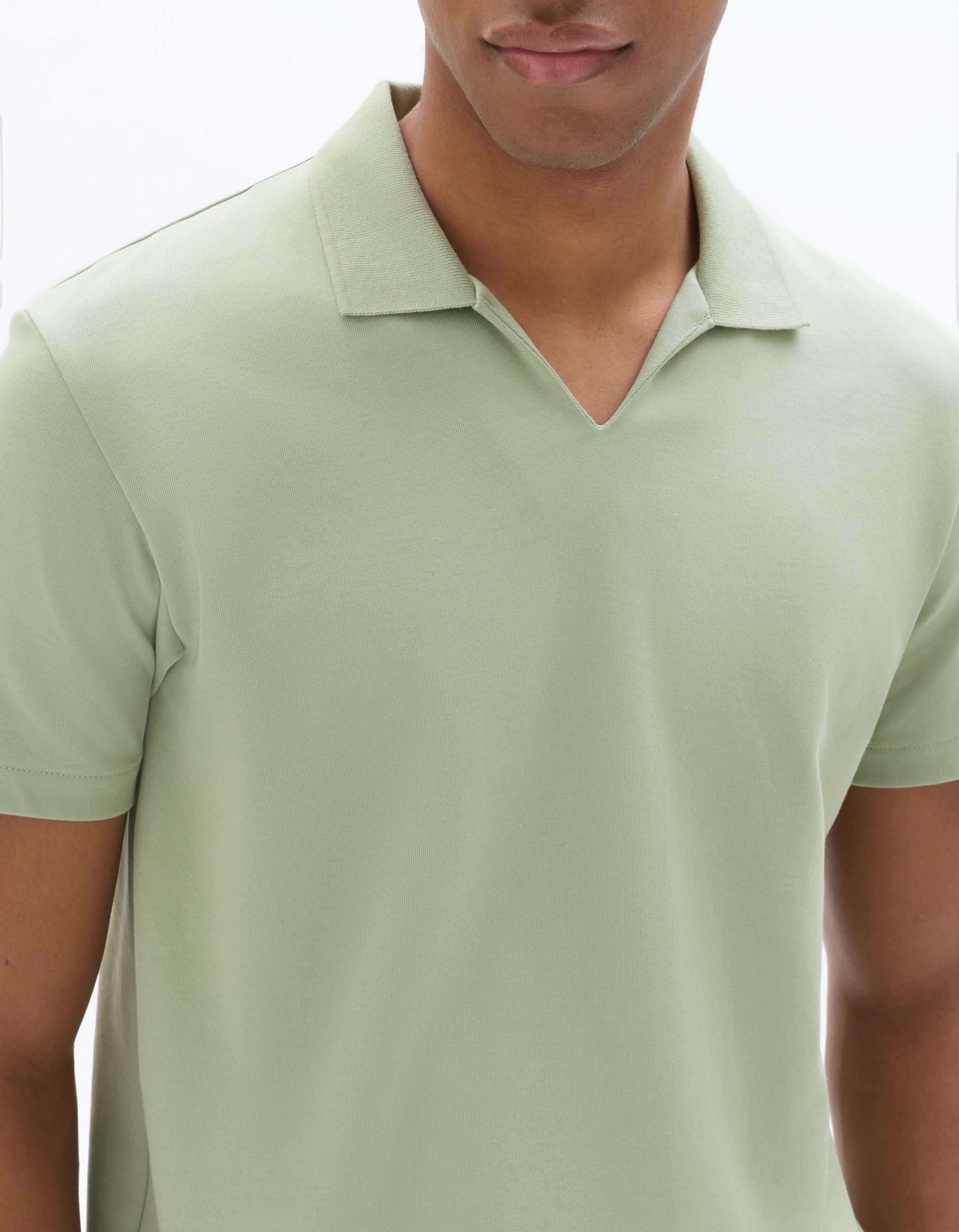 Celio Regular Fit Cuban Collar Cotton Blend Polo - Green