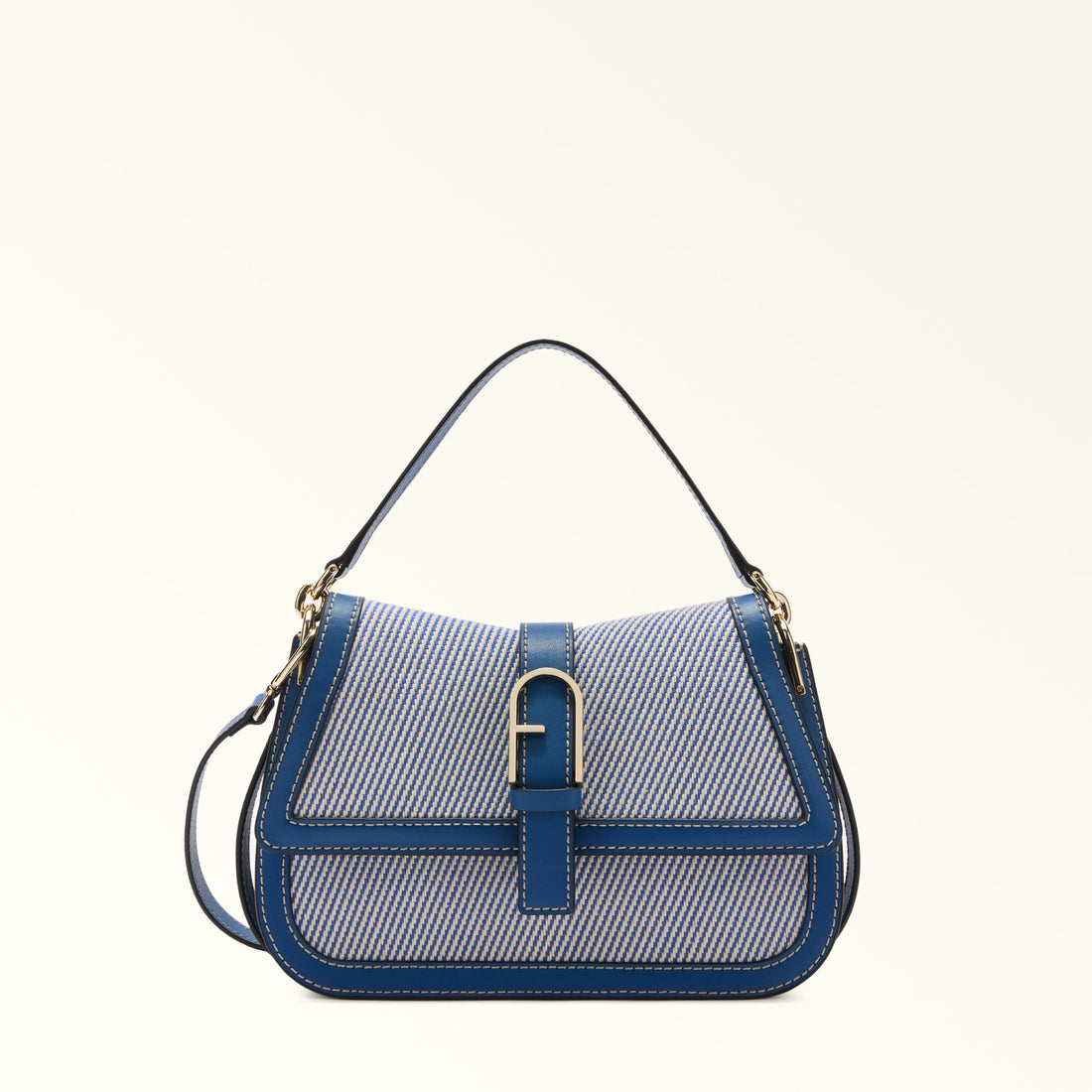 Furla Flow M Top Handle in Blue - Bags 