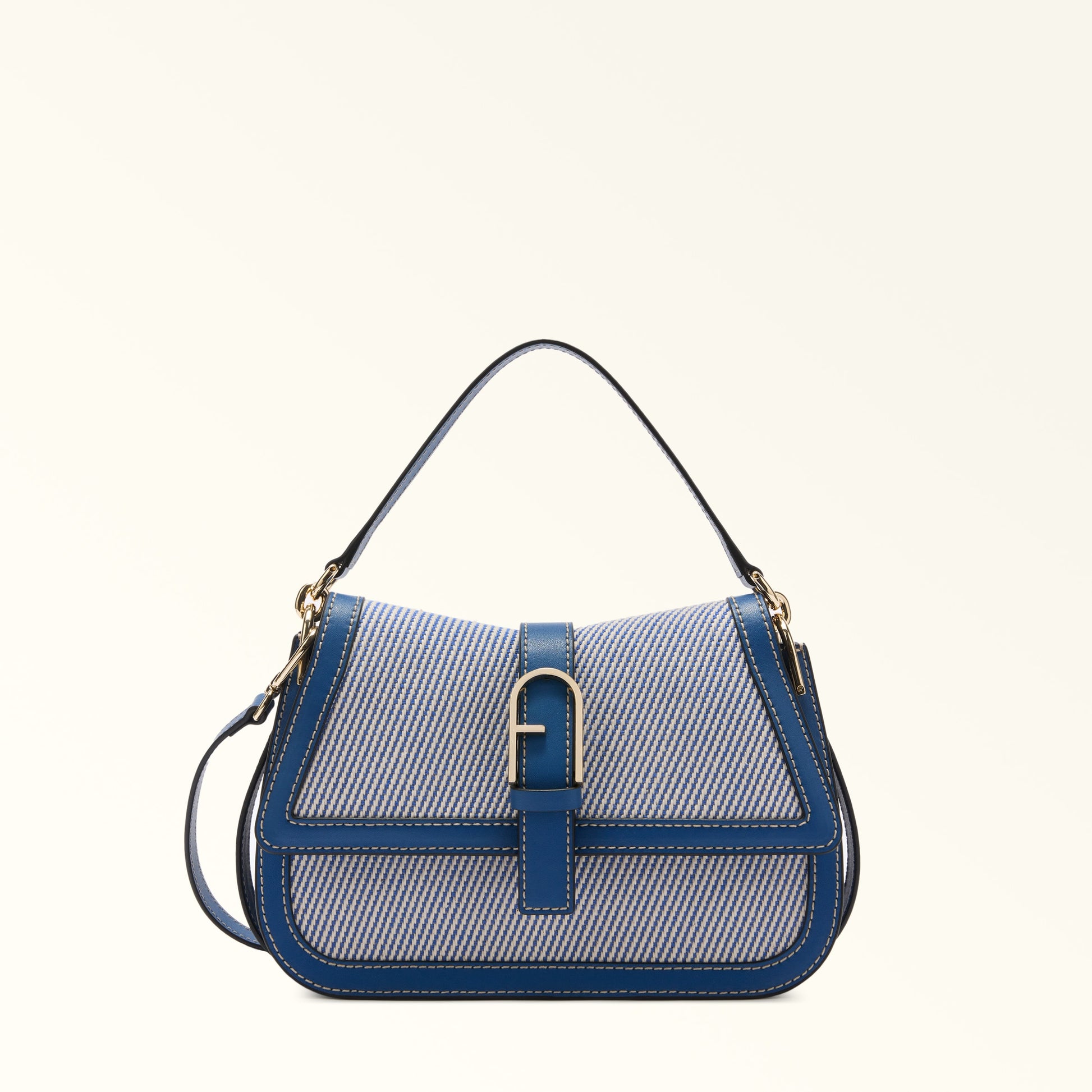 Furla Flow M Top Handle in Blue - Bags 