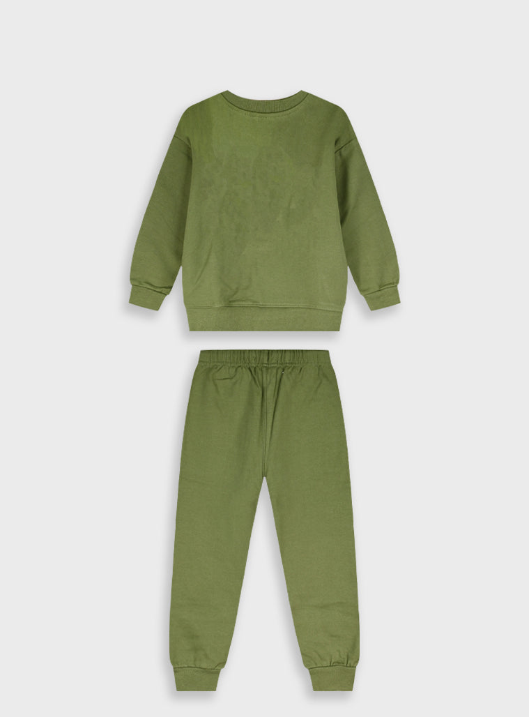 Cotton Boy Tracksuit - Khaki