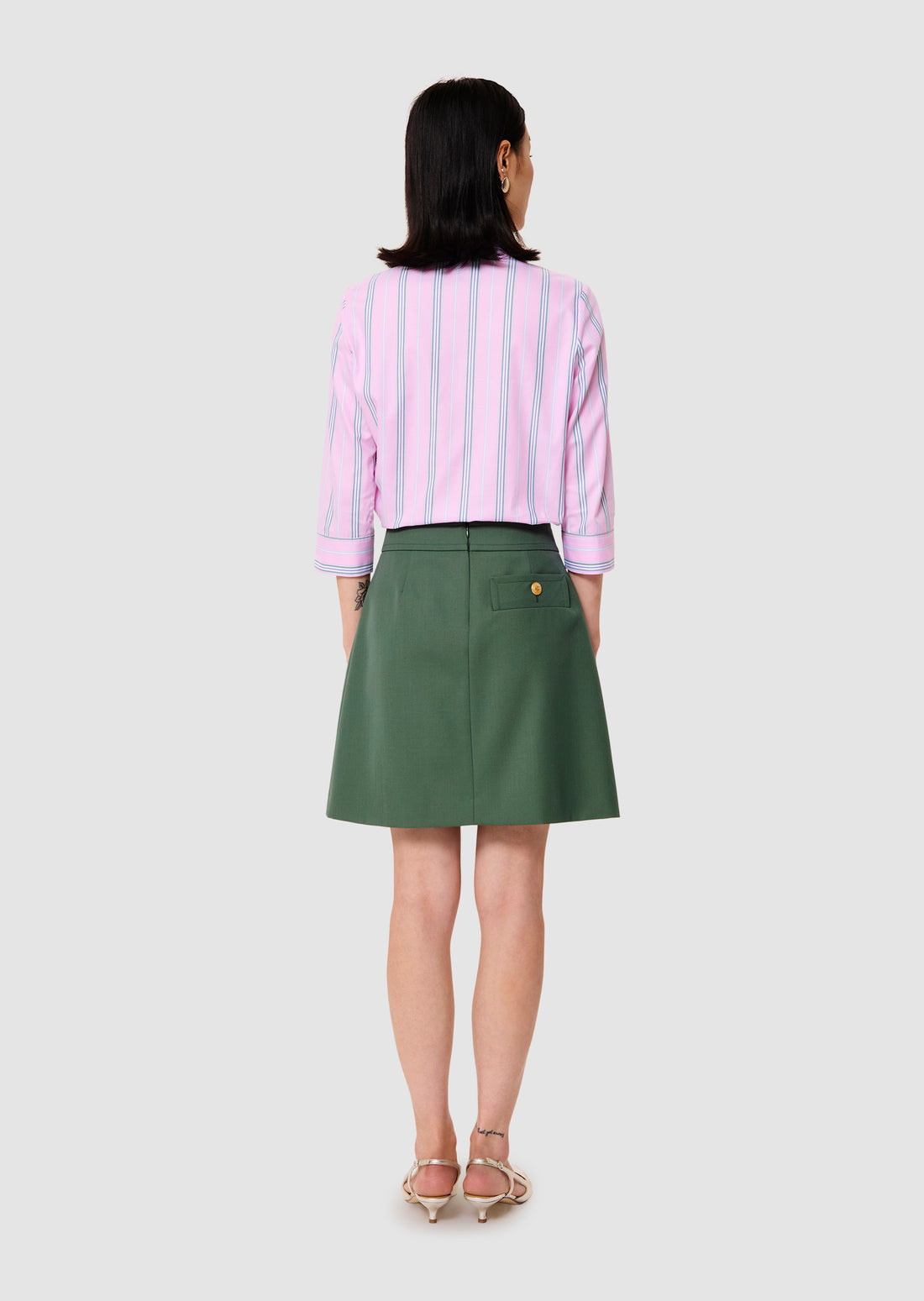 Jimmy green tailored wool skirt by Tara Jarmon Lebanon