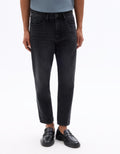 Celio Relaxed Fit 100% Cotton 7/8 Length Jeans - Black