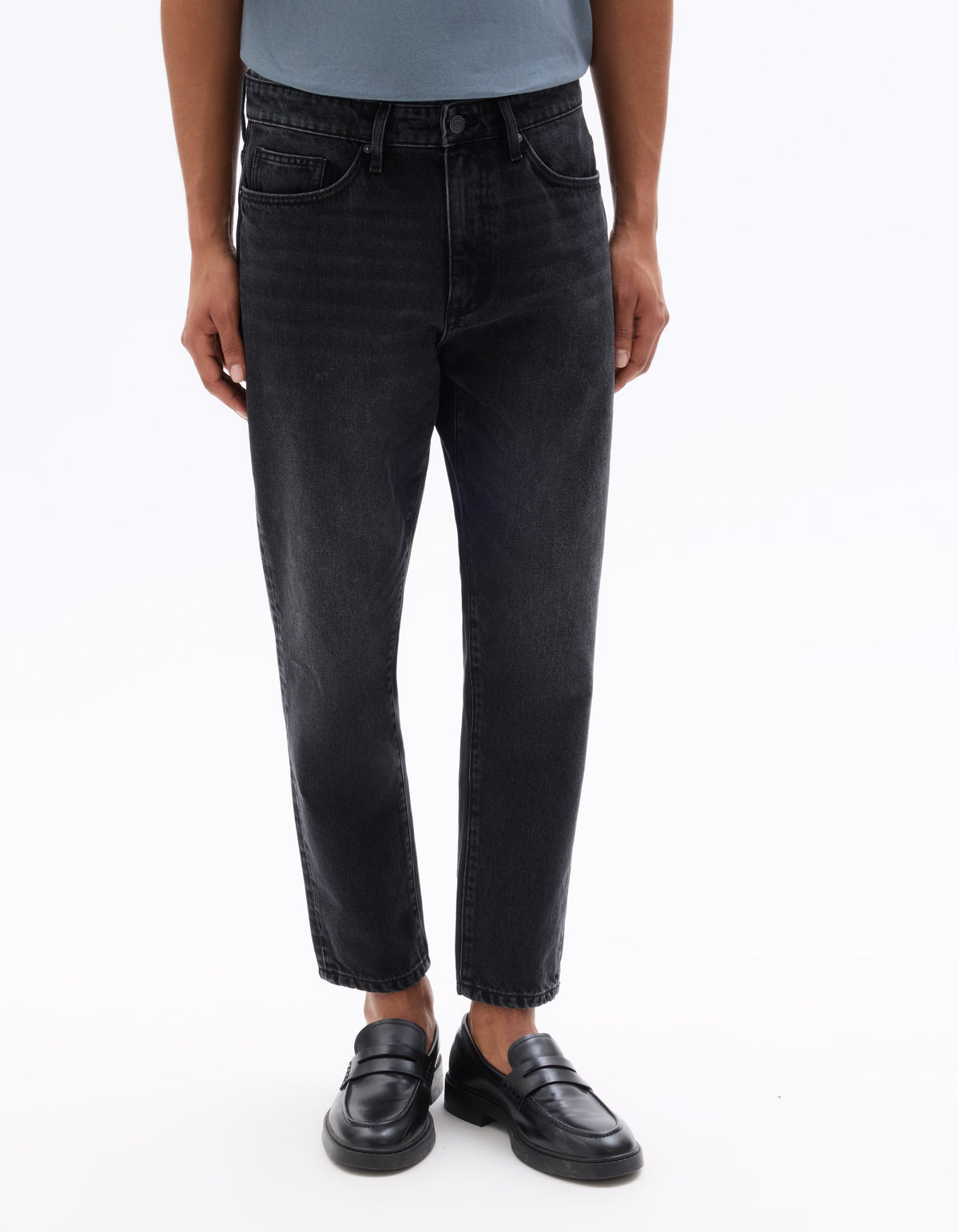 Celio Relaxed Fit 100% Cotton 7/8 Length Jeans - Black