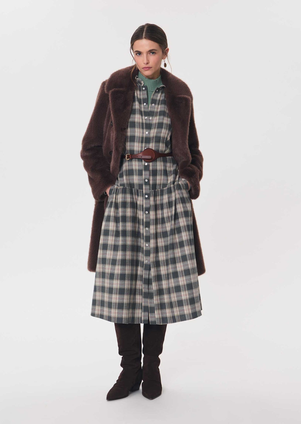 Retro dress in khaki by Tara Jarmon