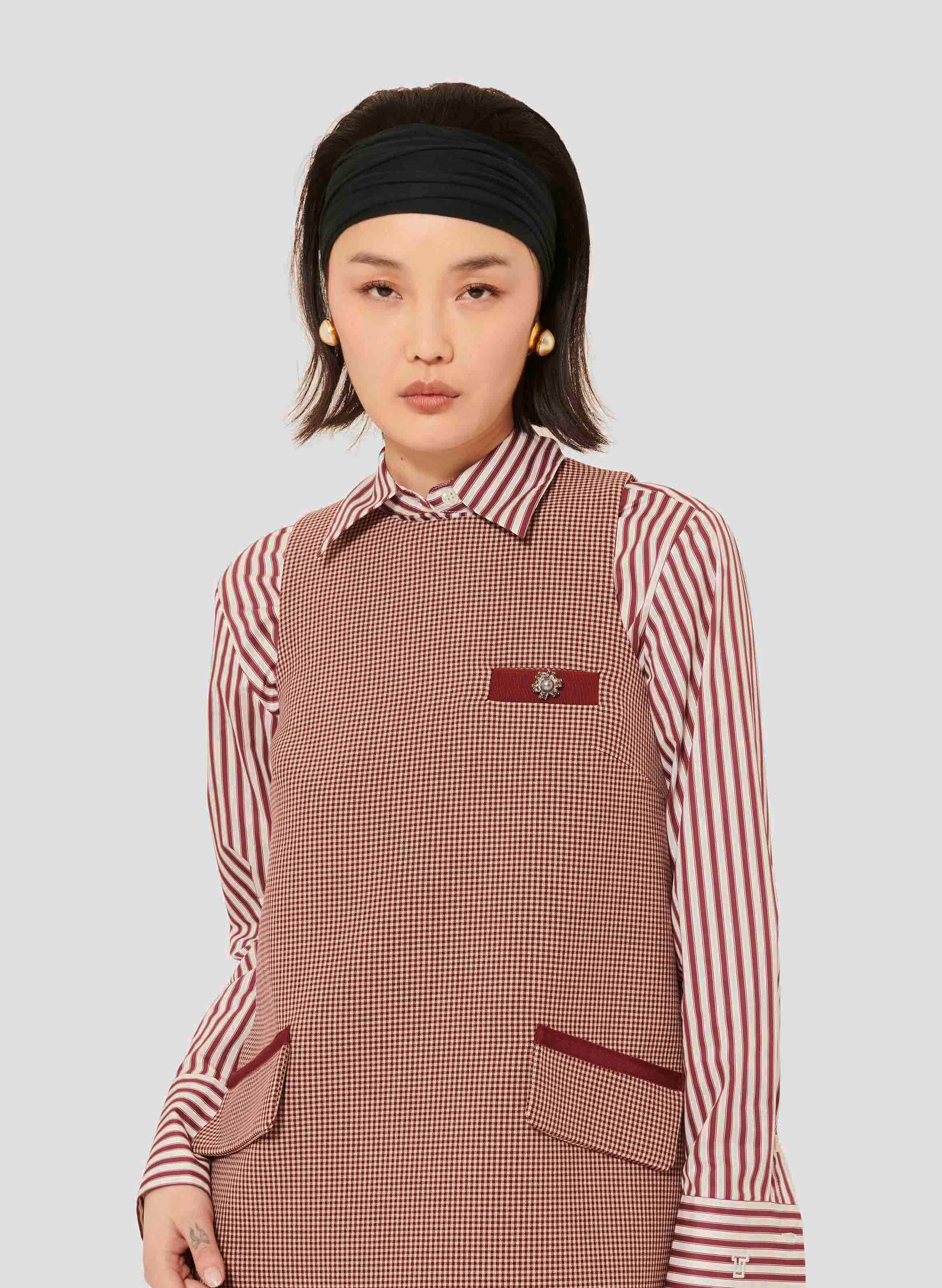 Ravel Burgundy Houndstooth Dress by Tara Jarmon Lebanon