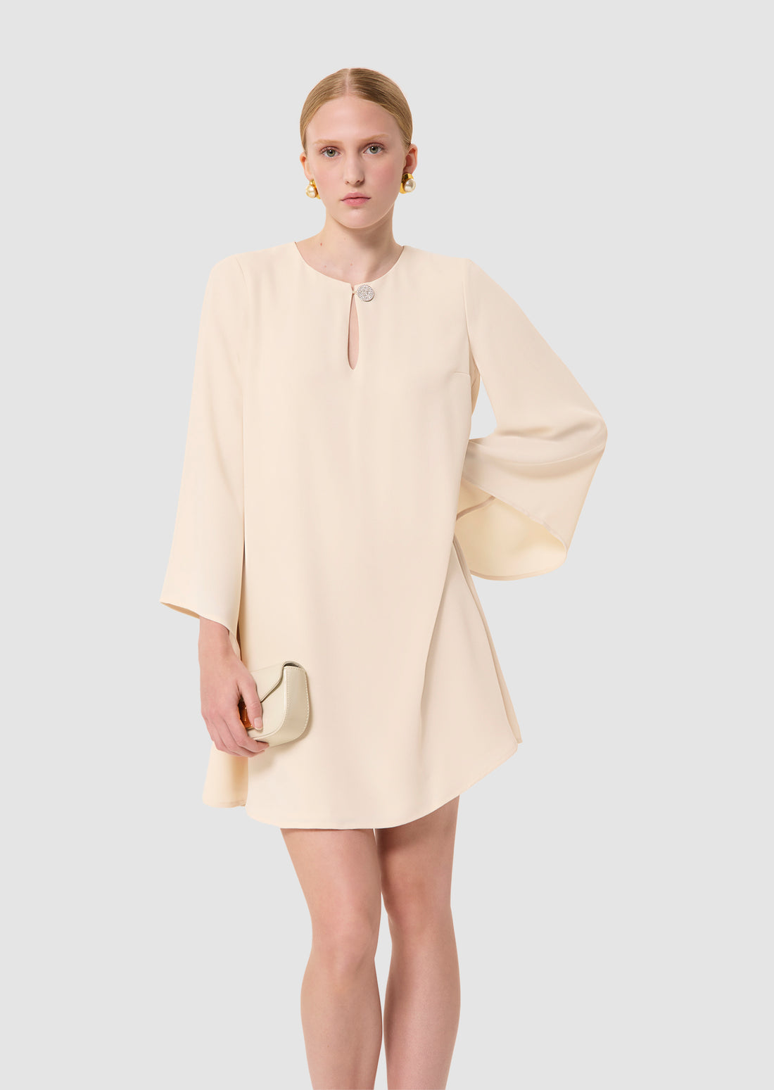 Raonie ecru crepe dress by Tara Jarmon Lebanon