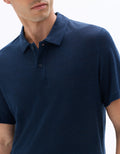 Celio Regular Fit 100% Linen Polo - Navy