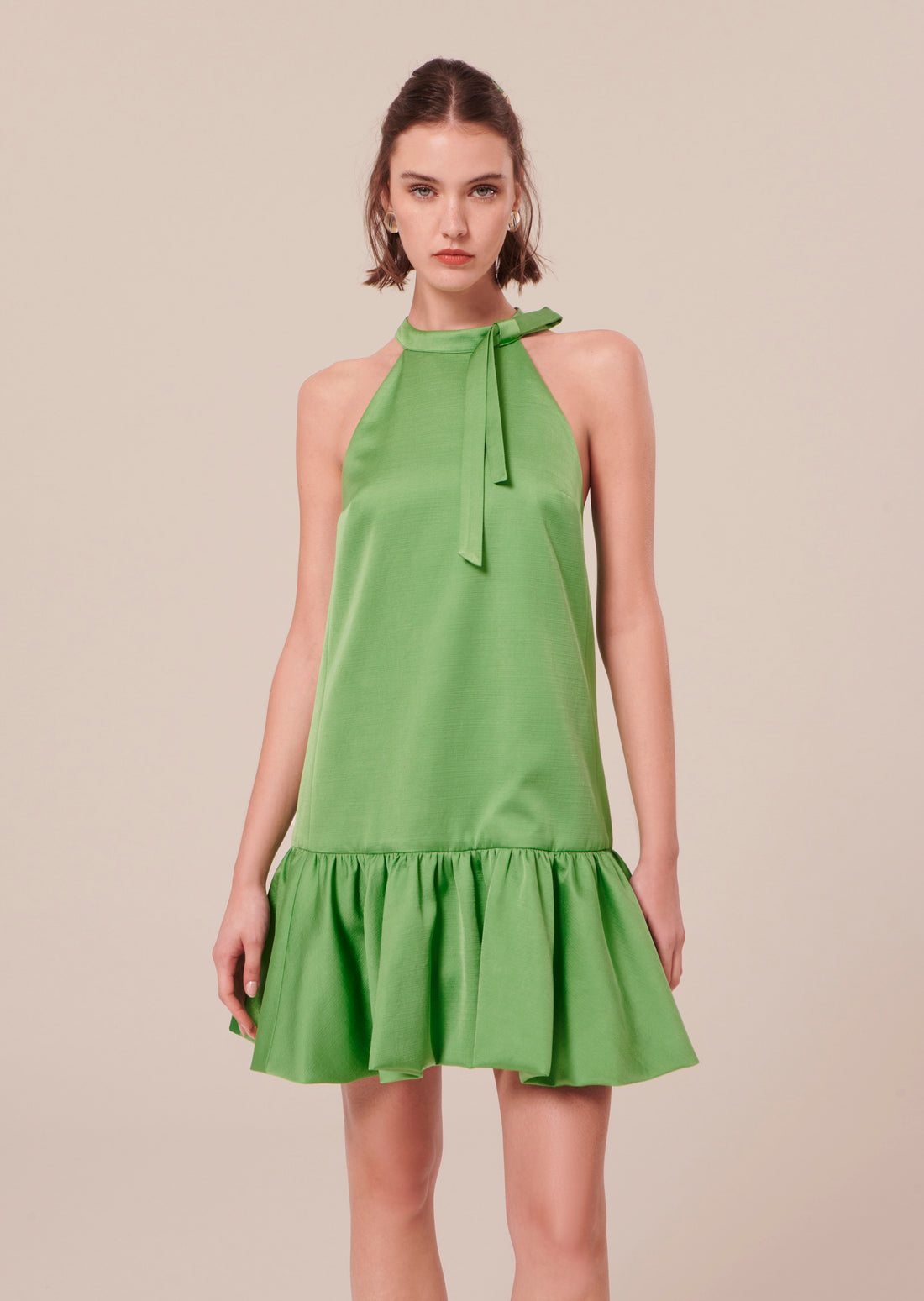 Riviera green satin dress Tara Jarmon