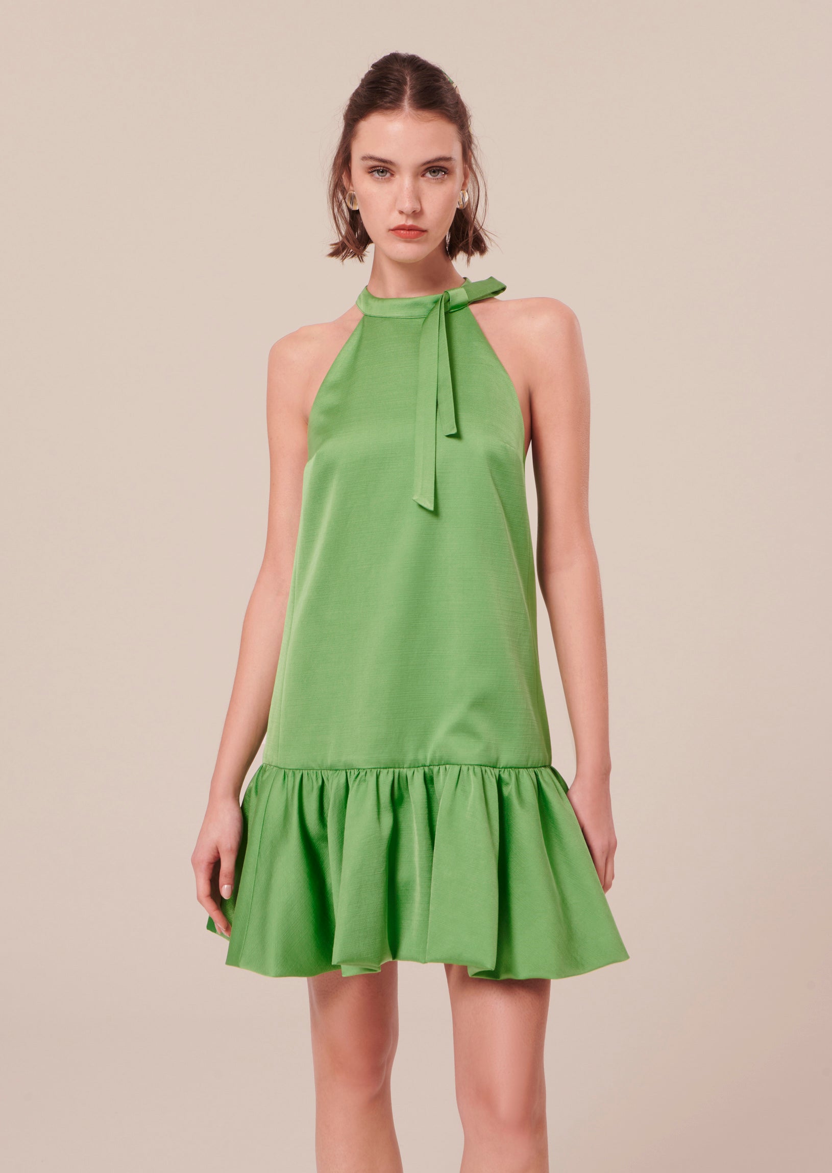 Riviera green satin dress by Tara Jarmon Lebanon