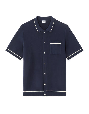 Celio Cotton Short-Sleeved Polo - Navy