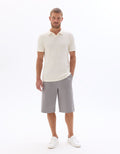 Celio Cotton Blend Short-Sleeved Polo - White