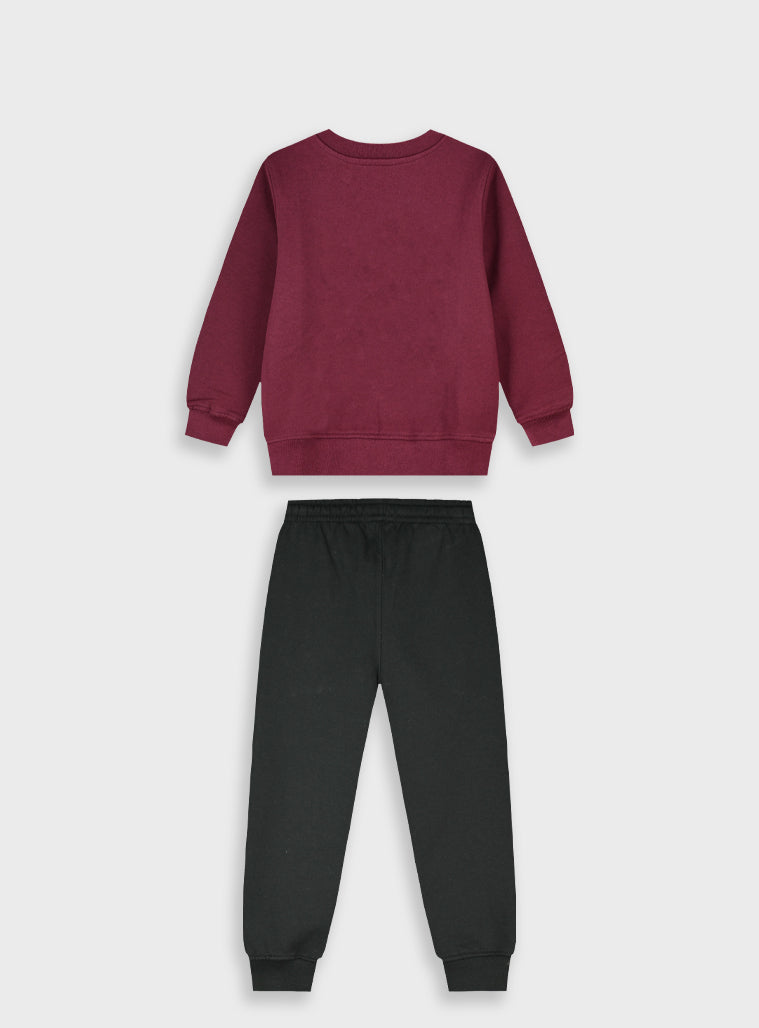 Cotton Blend Boy Tracksuit - Black