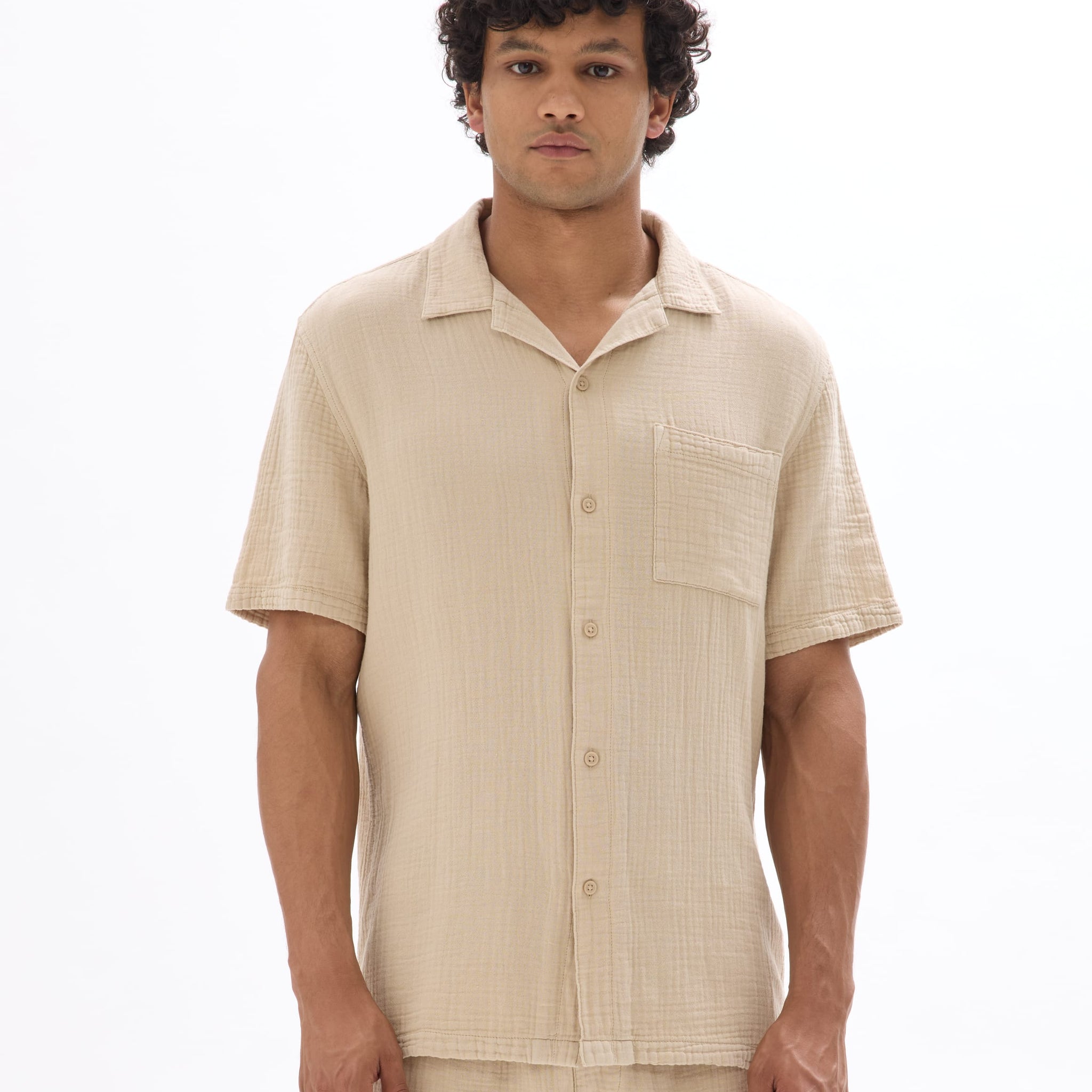 beige Short sleeves Shirt
