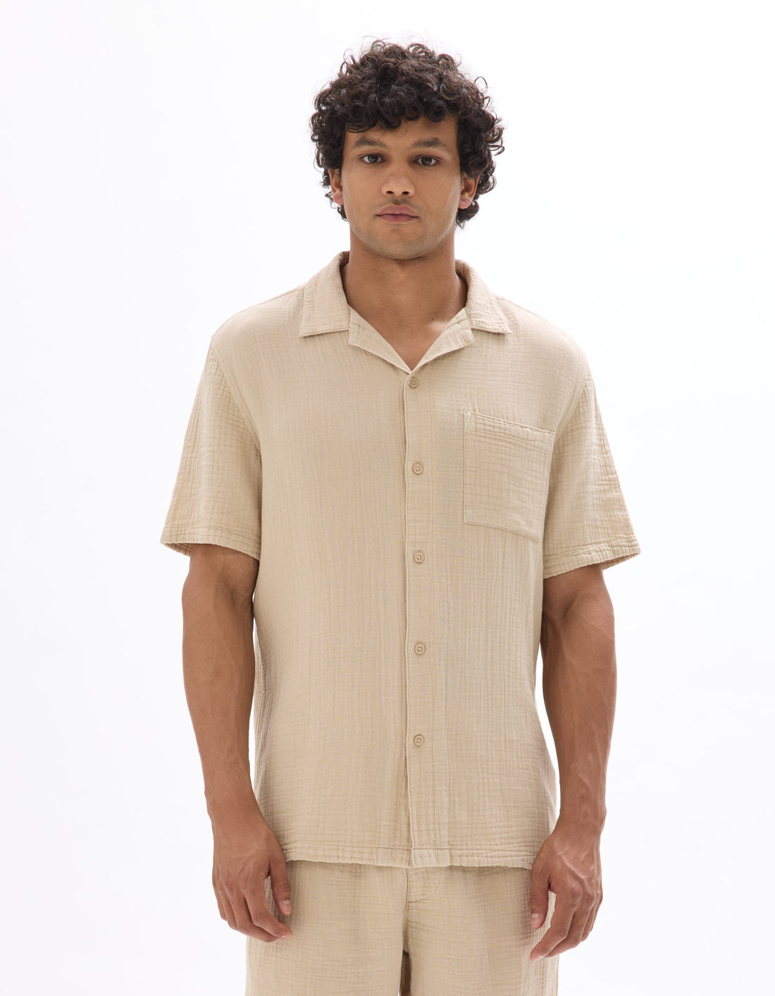 beige Short sleeves Shirt
