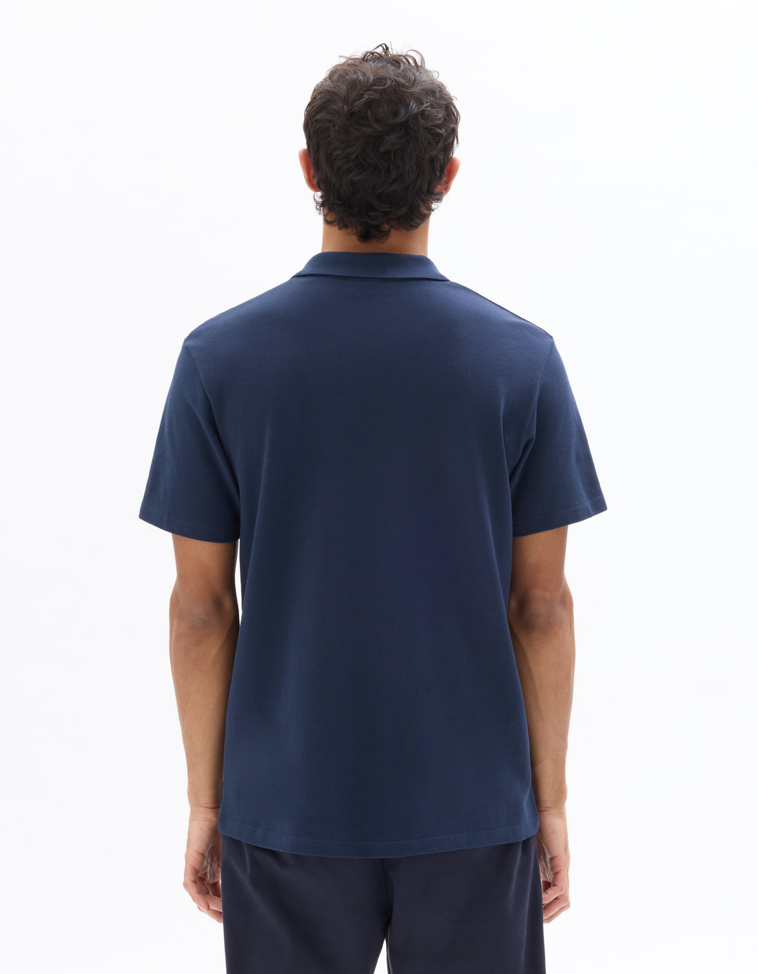 Celio Regular Fit Piqué Polo Shirt with Shark Collar - Navy