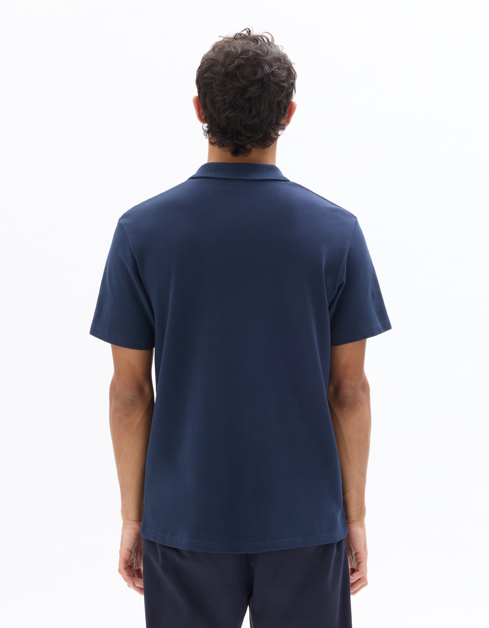 Celio Regular Fit Piqué Polo Shirt with Shark Collar - Navy