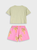 Pink Set(Blouse,Shorts) for Girls