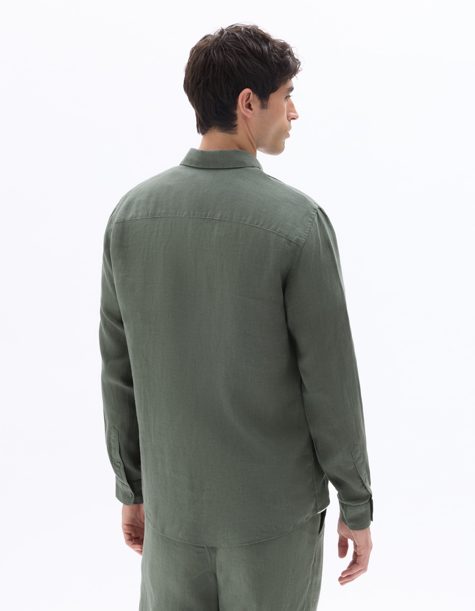 Celio Regular Fit 100% Linen Shirt - Green