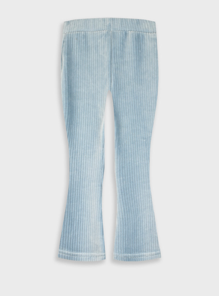 Cotton Blend Girl Trousers - Dusty Ciel