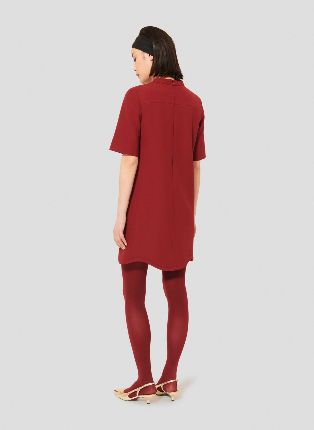 Rayme Burgundy Double Canvas Dress by Tara Jarmon Lebanon