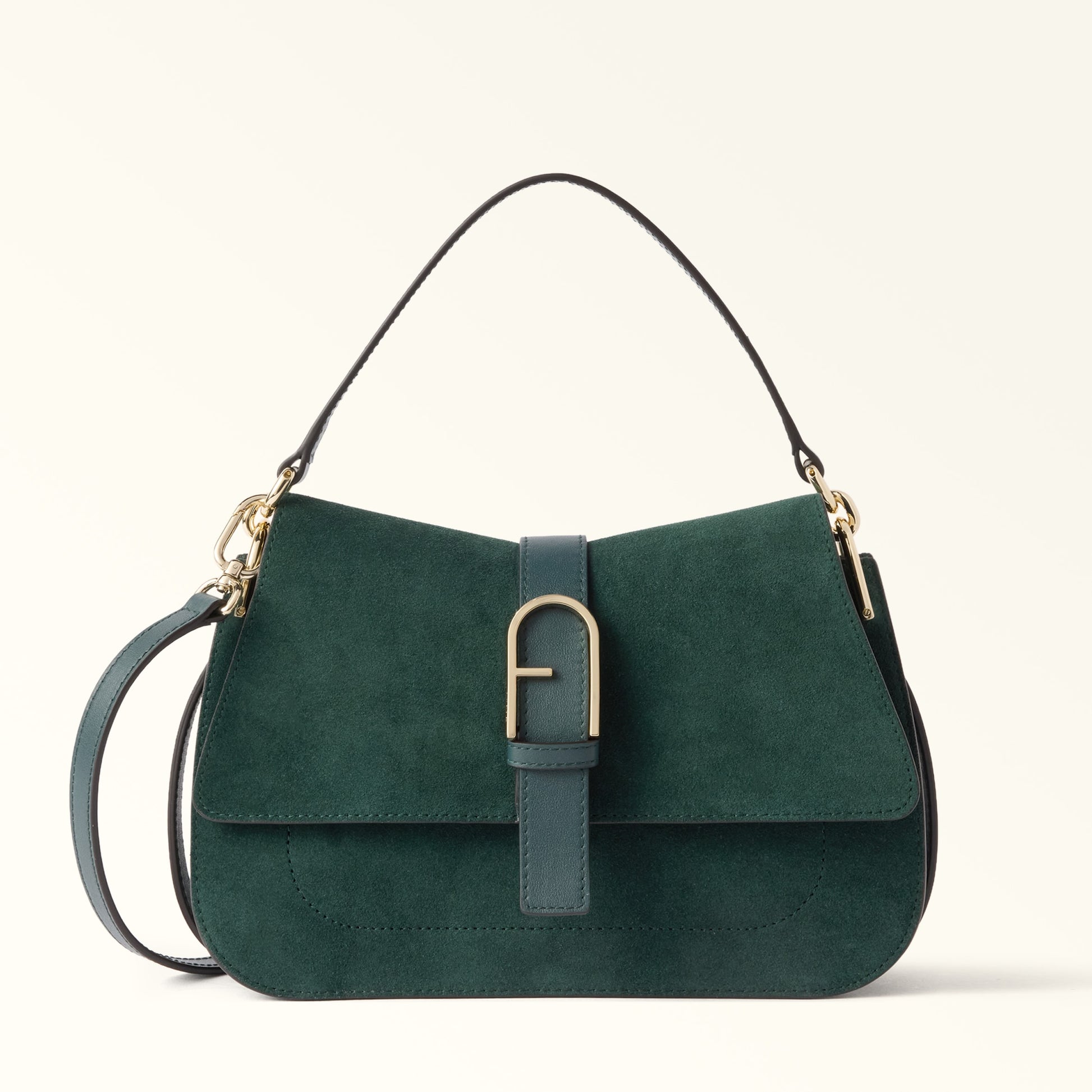 Furla Flow M Top Handle in Green - Bags 