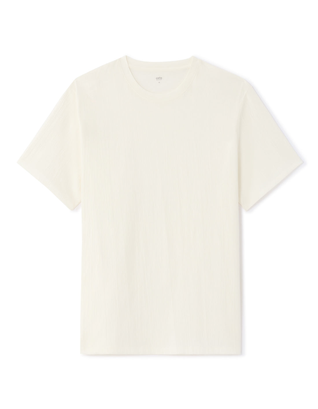 Celio Textured Boxy Crew Neck T-shirt - White