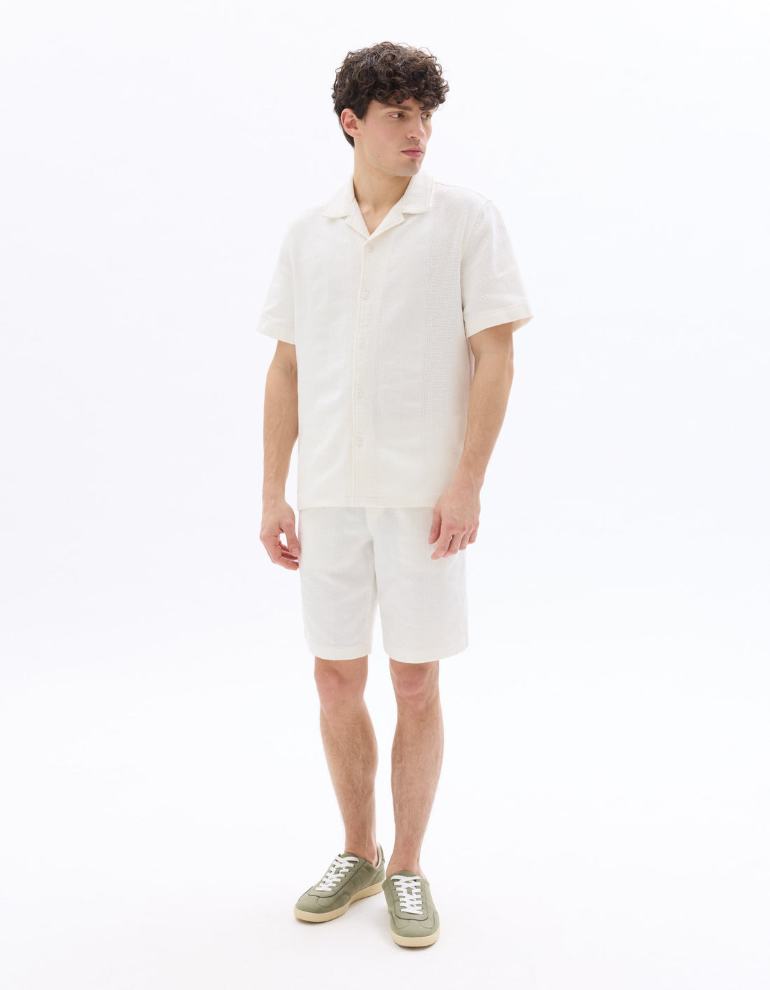 Regular Fit 100% Cotton Jacquard Short Sleeve Shirt Celio