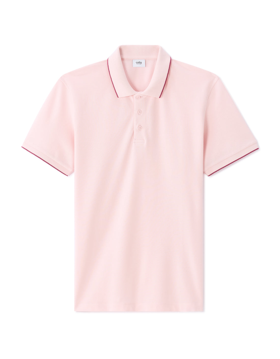 Light Pink Short Sleeves Polo - Celio Lebanon