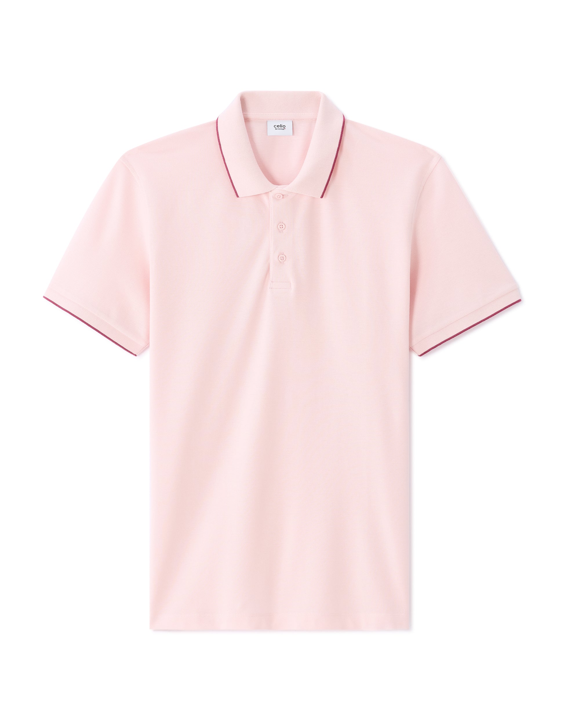 Light Pink Short Sleeves Polo - Celio Lebanon