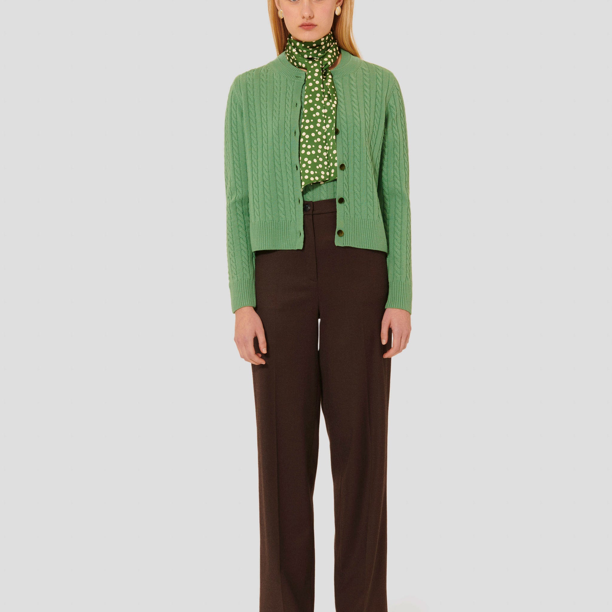 Gaspard green merino wool cardigan by Tara Jarmon Lebanon