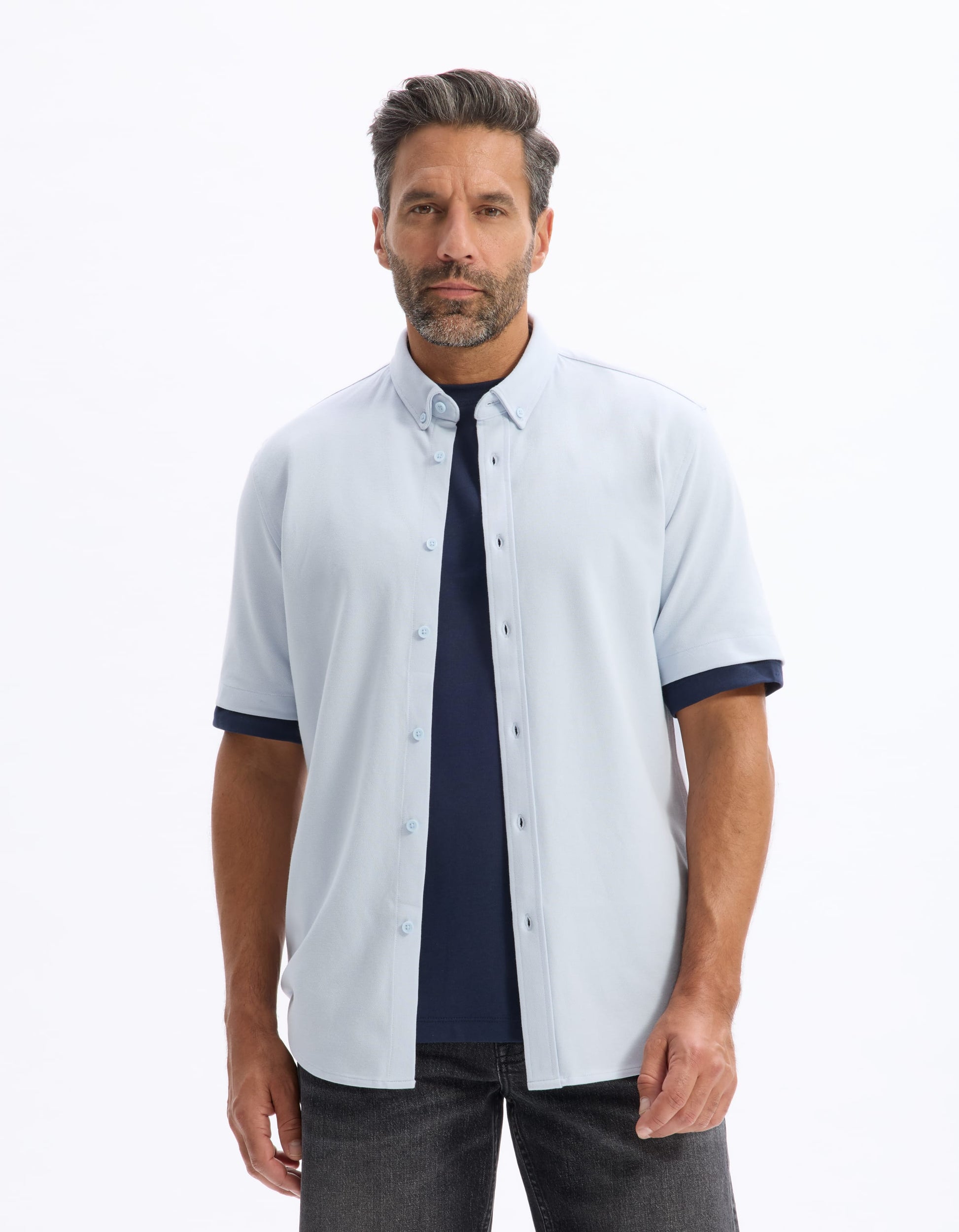 blue Short sleeves Shirt