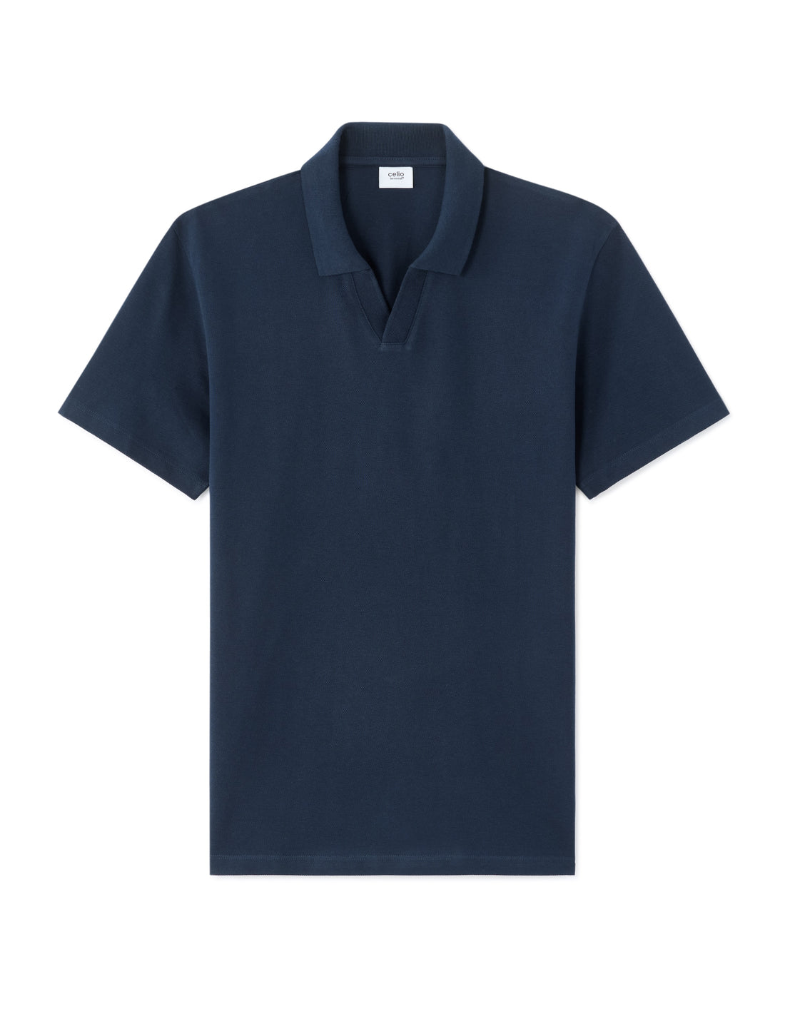Celio Regular Fit Piqué Polo Shirt with Shark Collar - Navy