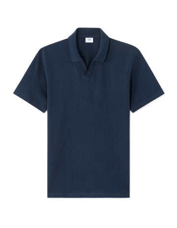 Celio Regular Fit Piqué Polo Shirt with Shark Collar - Navy