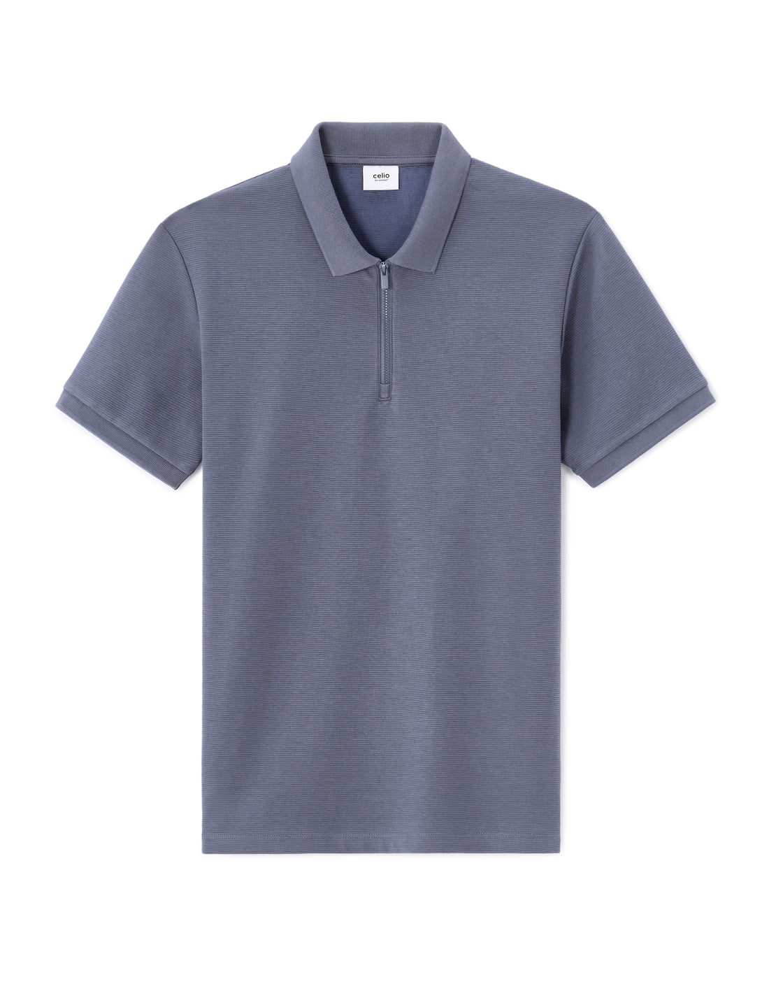 Grey Blue Short Sleeves Polo - Celio Lebanon