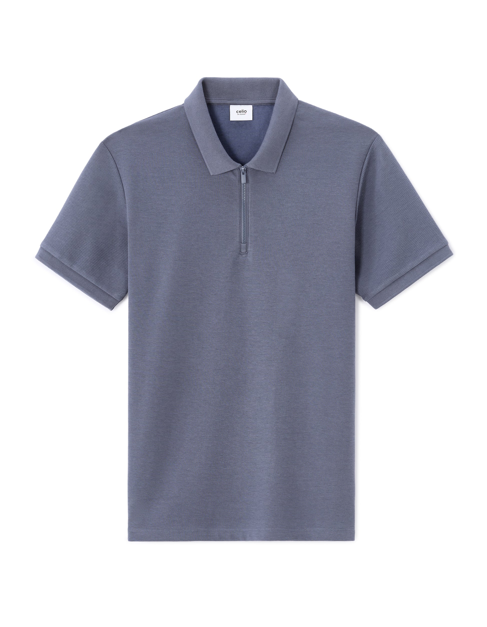 Grey Blue Short Sleeves Polo - Celio Lebanon