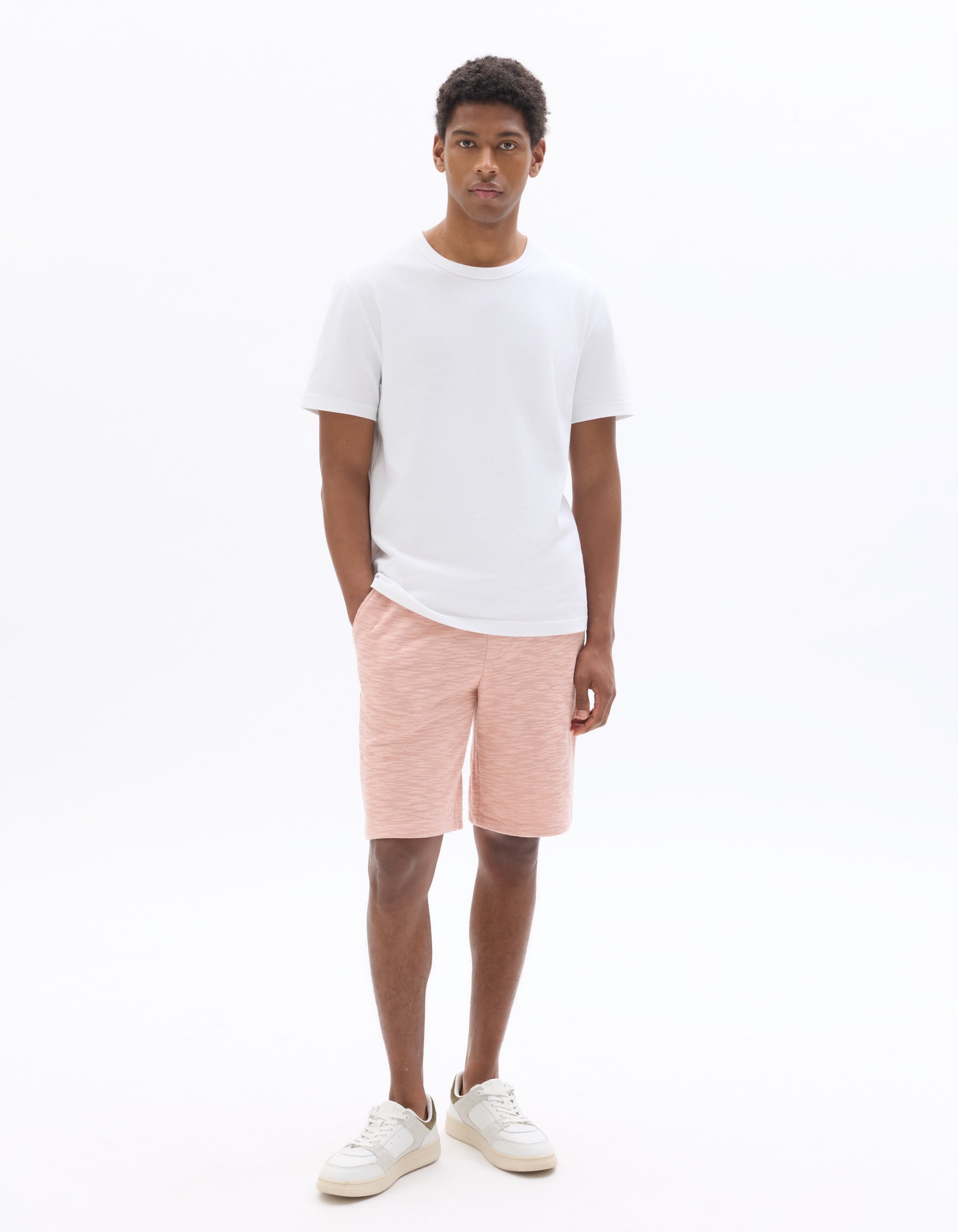 Celio Regular Fit Bouclé Effect Bermuda Shorts - Pink