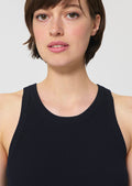 tank top in yellow ribbed knit